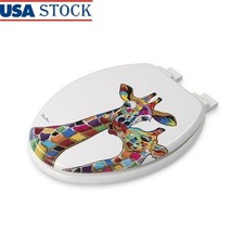 Soft Close Quick Release Toilet Seat Molded Wood Elongated Stick N Lock Hinges