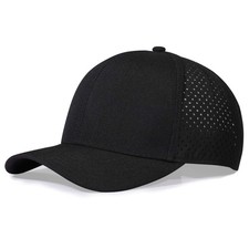 Mens Performance Snapback Hat Adjustable Baseball Cap Quick Dry Mesh Back Bal...