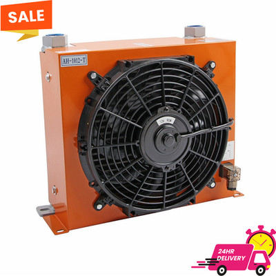 NEW AH1012T-CA DC12V Industrial Hydraulic Oil Cooler Flow Fan Radiator 100L/min