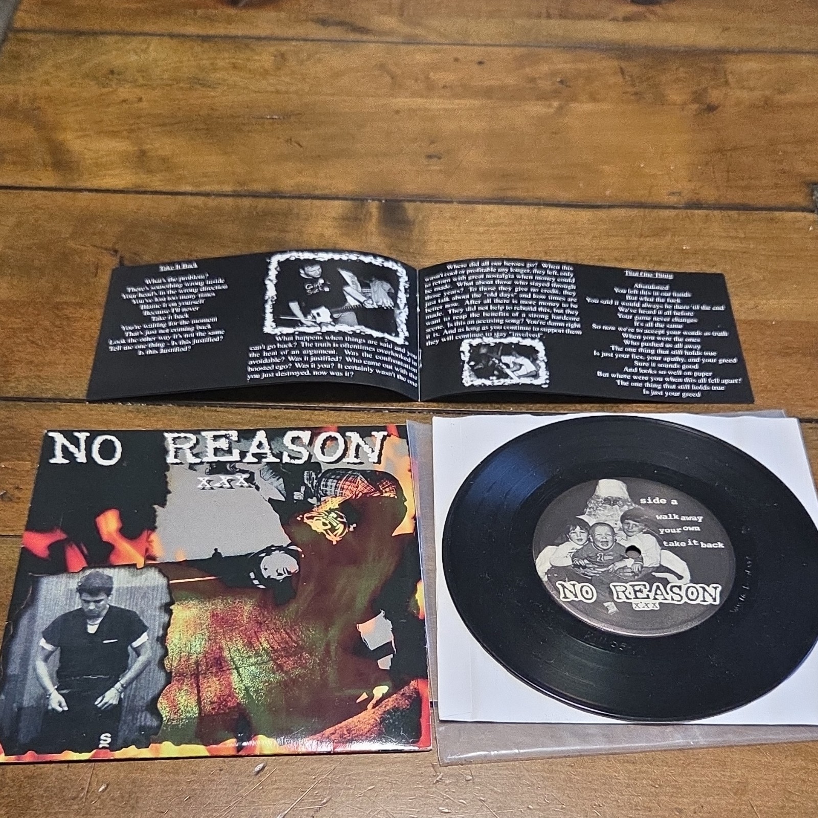 No Reason Self Titled 7" Black Vinyl Single 1997 Immigrant Sun Buffalo Hardcore image 4