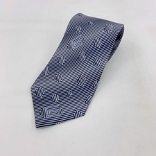 GUCCI tie silk geometric pattern monogram pattern excellent condition elegant fo