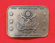 Vintage 1776-1976 Bicentennial Belt Buckle American Revolution 1975 Spirit of 76