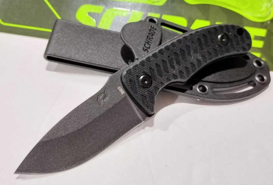 Schrade Black G-10 Teflon Wolverine Mini Fixed Blade 6.25" Full Tang Knife - Image 2 of 4