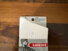 Foot Locker Vintage SLOUCH Socks White USA Cotton Nylon Blend NWT