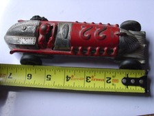 Antique Vintage Cast Iron Toy Racer Speeder Race Car Auto 22 Made in USA