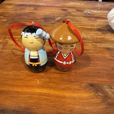 Usaburo Kokeshi Wasshoi Girl & Boy  Festival Lot of 2  NICE