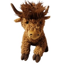 The Petting Zoo Baby Highland Cow Plush Stuffed Animal 13" Soft Cuddly Brown