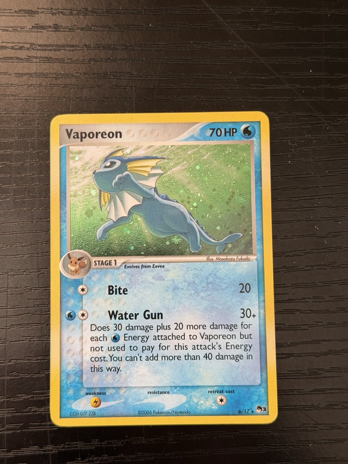 Pokémon Vaporeon Holo Rare TCG Card 6/17