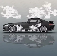 Car Honeycomb Vinyl Decals Car Sticker Kit Auto Body Decor SET OF 2: Car Decals