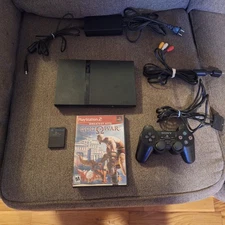 PS2 Slim Console System Black Controller SCPH-75000 Playstation 2 SONY 