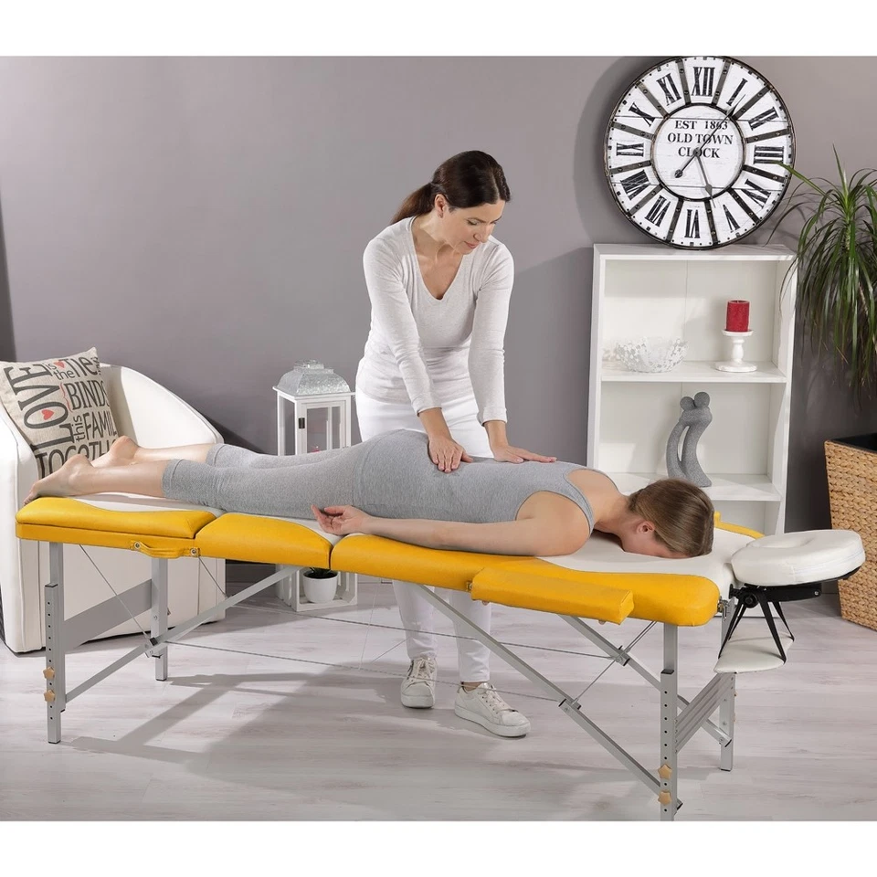 Massageliege Massagebank Massagetisch Mobil Klappbar Aluminium 2 / 3 Zonen Holz - Bild 2 von 4