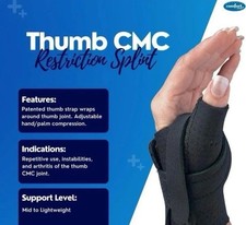 NEW Comfort Cool Thumb CMC Restriction Splint BLACK LEFT LARGE PLUS  NC79560
