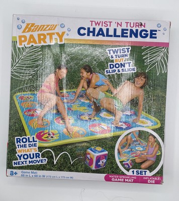 Banzai Party Water Sprinkling Square Yard Game Mat Twist and Turn Challenge 64 