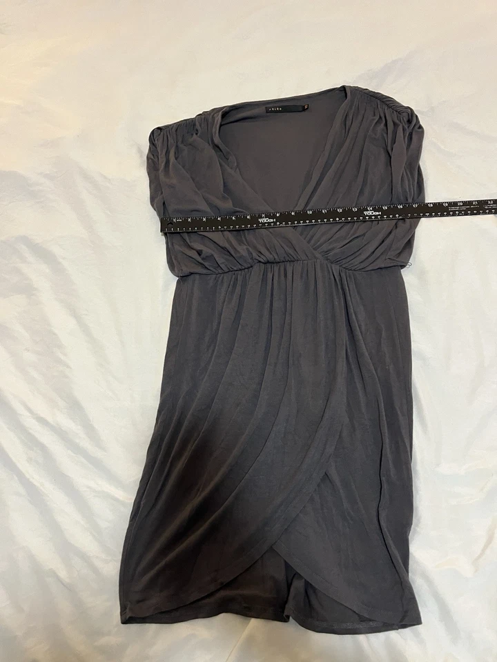 Vestido corto envolvente sin mangas Akiko para mujer XS gris 133 Foto 4 de 4