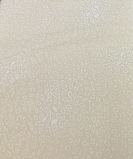 WHITE LEAVES ON BEIGE COTTON - 1 YARD