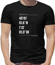 Surfing Coordinates Lacanau Mens T-Shirt - Surf - Surfer - Beach - Sport - Board