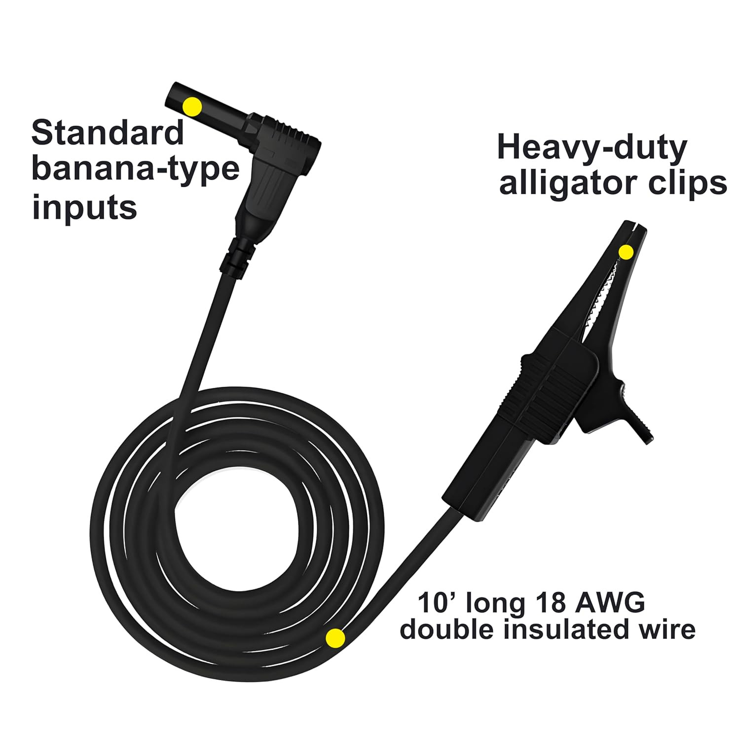 Heavy Duty Alligator Clips Test Leads for Multimeter & Voltmeter - Large Gator T