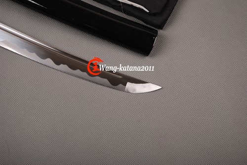 Black Full Tang Short Katana Sword Real Sharp Japanese Samurai Tanto 1095Steel - Picture 13 of 14
