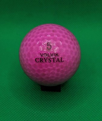 Volvik Crystal 5 Pink Purple Matte logo golf ball