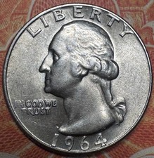 1964 d washington quarters silver Light Circulated 