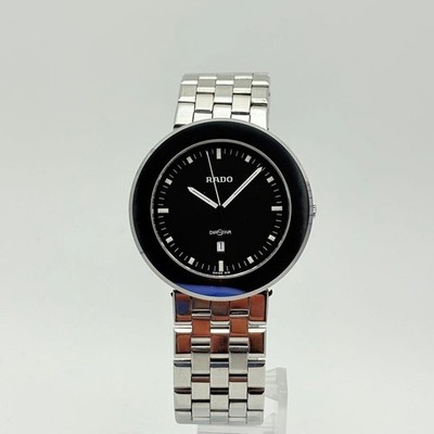 RADO DiaStar 152.0341.3 Mens Quartz Date Black Dial Round Vintage Watch Working