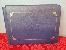 Creative Memories 5 X 7 Album navy Blue Scrapbook 10 Page Gold Embossed Border