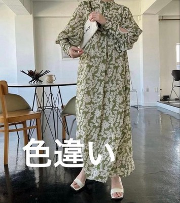 willfully 2-Way Floral Long Dress | Green Botanical Archive Free Size PRE-OWNED