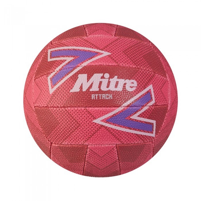 NETBALL MITRE ATTACK PINK SIZE 5 ALL COURT  TEAM TRAINING DIPPLE GRIP