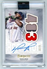 2019 Topps Luminaries Home Run Kings David Ortiz Auto Triple Patch 11/15 On Card