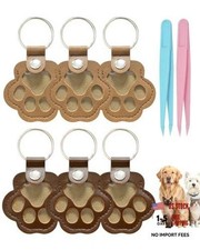 Paw Keychain for Pet Hair,Pet Fur Keepsake,Dog Keychain 3brown 3dark Brown