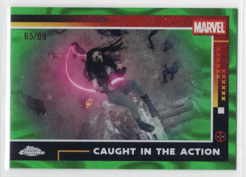 2025 Topps Chrome Deadpool Green Raywave Refractor /99 Card #84 X-23 Caught Act