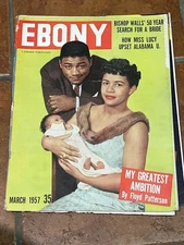 Ebony Magazine March 1957 Cover  Photo of Boxer Floyd Patters & Family