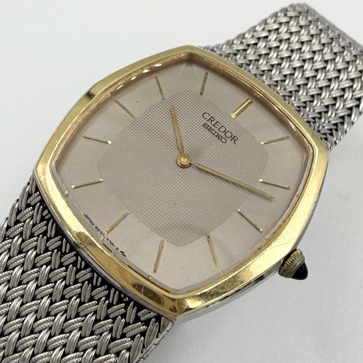 Seiko Credor 5930-5391 Vintage 14K St.Steel Gold Silver Quartz