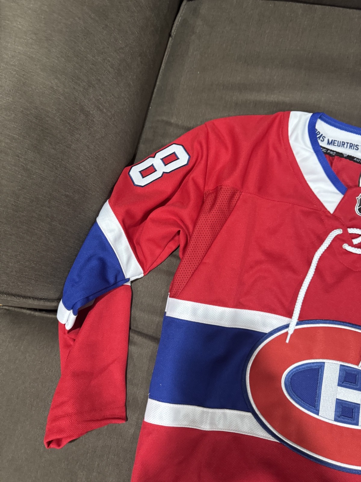 Lane Hutson Montreal Canadiens Red and Blue Jersey Mens Size Medium NEW