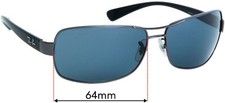 SFx Replacement Sunglass Lenses fits Ray-Ban RB3379 - 64mm Wide