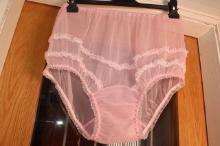 VTG 60S SILKY ULTRA SHEER NYLON HIGH WAIST KNICKERS FULL BUM PANTIES SIZE 18