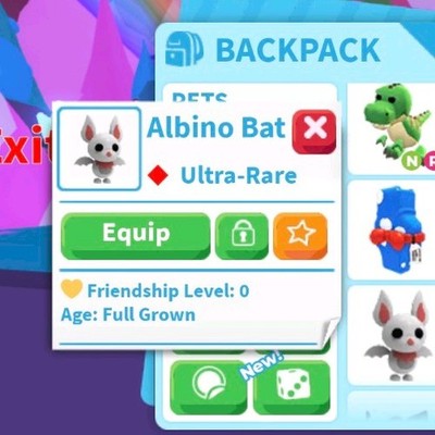 Albino Bat - Full Grown