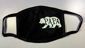 'PAPA BEAR' MENS FACE MASK IN BLACK - 7" X 5" ++ GREAT FATHER'S DAY GIFT! ++