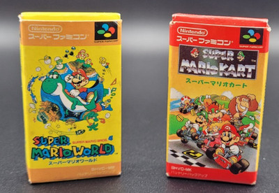 RARE Super Famicom Cartridge Eraser Keshi Figures! Mario Kart Super Mario World!