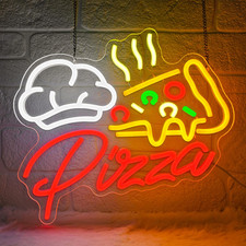Pizza Insegna Al Neon Insegne Luminose a LED Colorate per Decorazioni Murali Dim