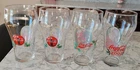 Coke Coca Cola Glasses Glass Christmas Santa Claus Holly Vintage Set of 4