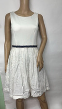 Womens Ivory Sleeveless Scoop Neck Fit & Flare Dress Size XS