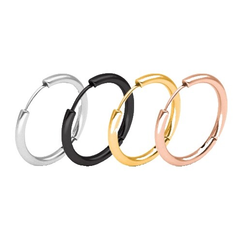 Da Uomo E Da Donna A Cerchio In Acciaio INOX Spike Cerchio Huggie - Foto 7