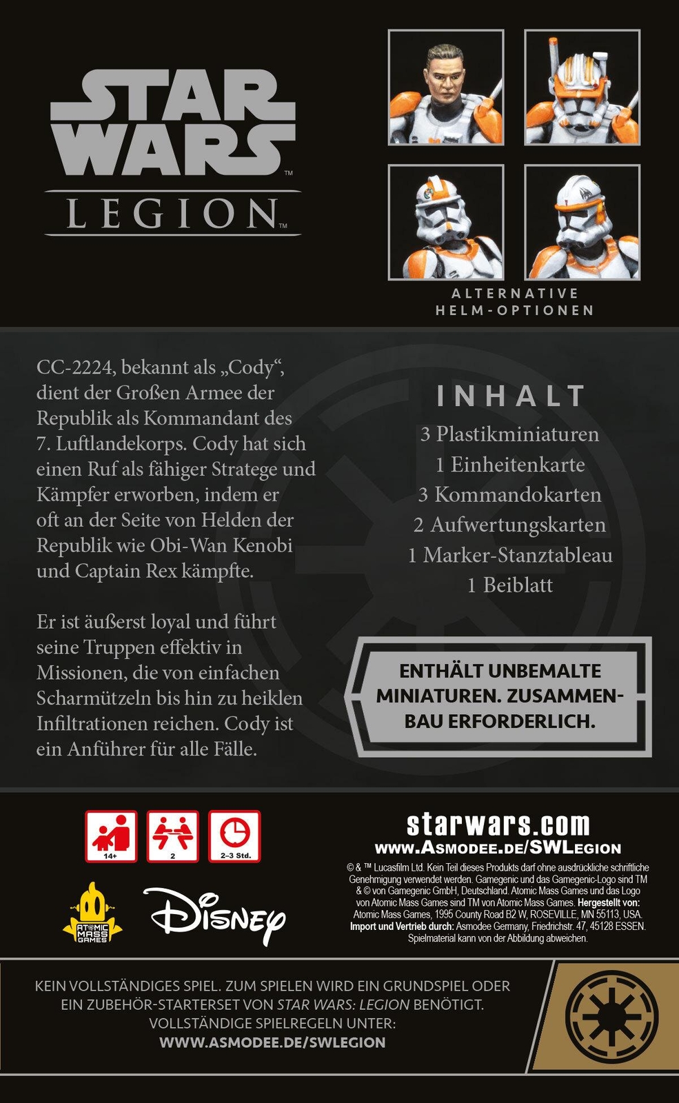 Thumbnail - Alex Davy Star Wars: Legion - Klon-commander Cody 0841333121358