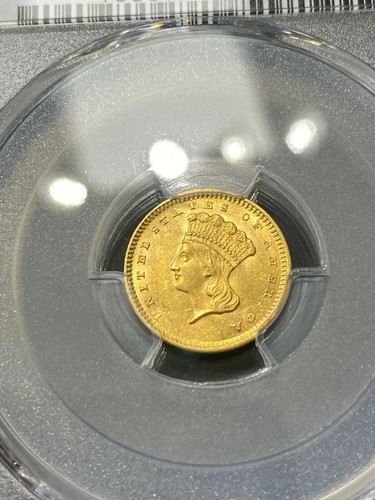 1860 $1 One Dollar Gold Coin PCGS MS62 - Picture 2 of 6