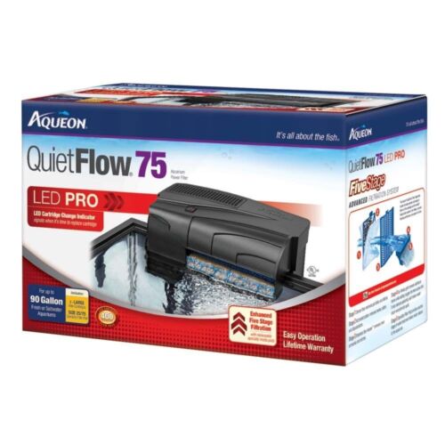 Aqueon Quiet Flow Aquarium Power Filters - 55/75 Filter for Tanks Up to 90 Gal. 