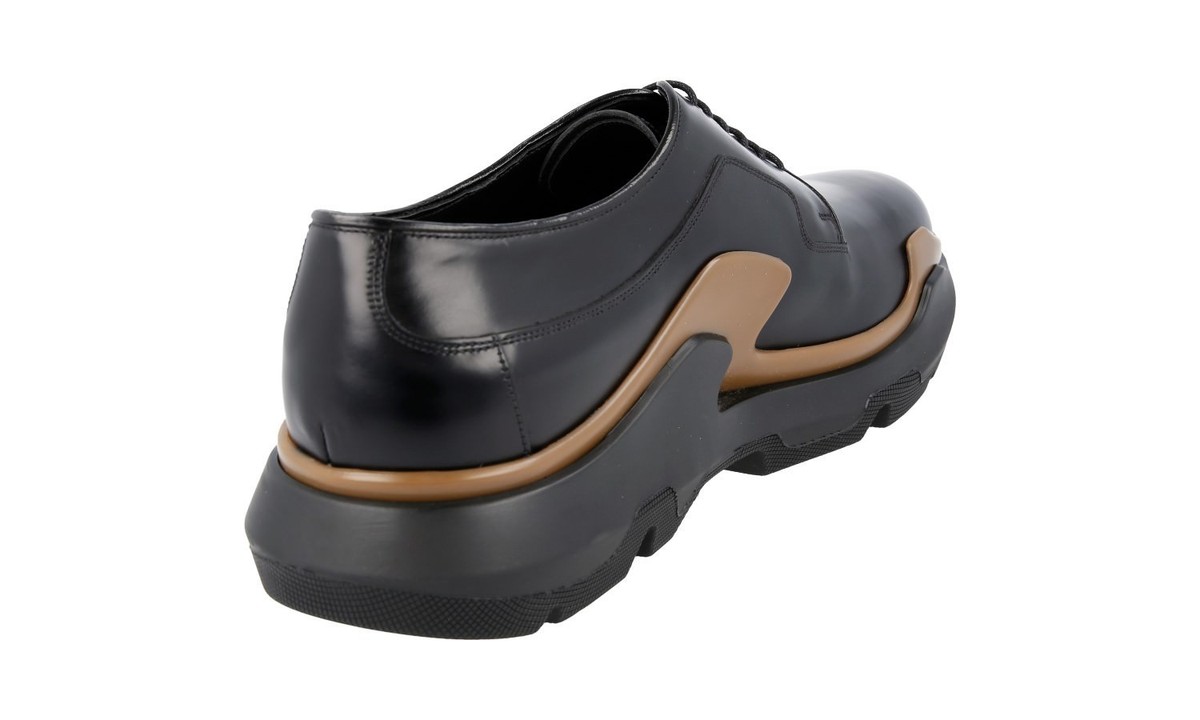 PRADA CHUNKY SOLE DERBY LACE-UP SHOES 2EG129 BLACK LEATHER PRADA CHUNKY SOLE DERBY LACE-UP SHOES 2EG129 BLACK LEATHER