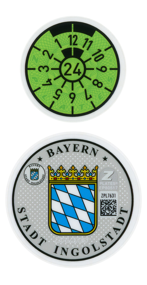 Ingolstadt Registration Seal Sticker Set 2024 - for German License