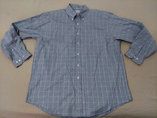 Mens Brooks Brothers Dress Shirt L Large Grey Gray Button Cotton