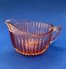 Vintage Anchor Hocking Queen Mary Pink Depression Glass Creamer Ribbed 1930s